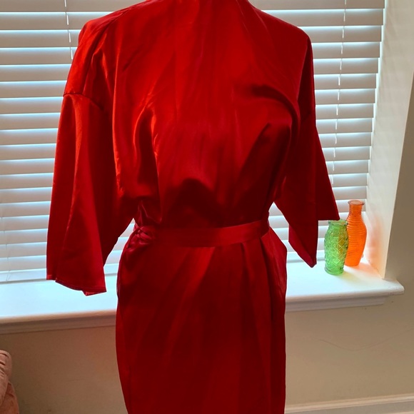 Red Silk Robe - Picture 3 of 4
